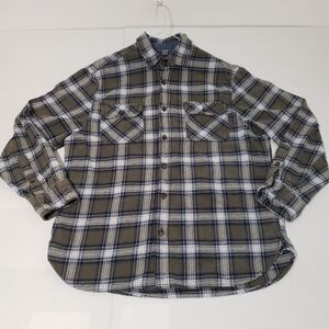 Jachs long sleeve button up flannel shirt Men's measure Medium plaid
